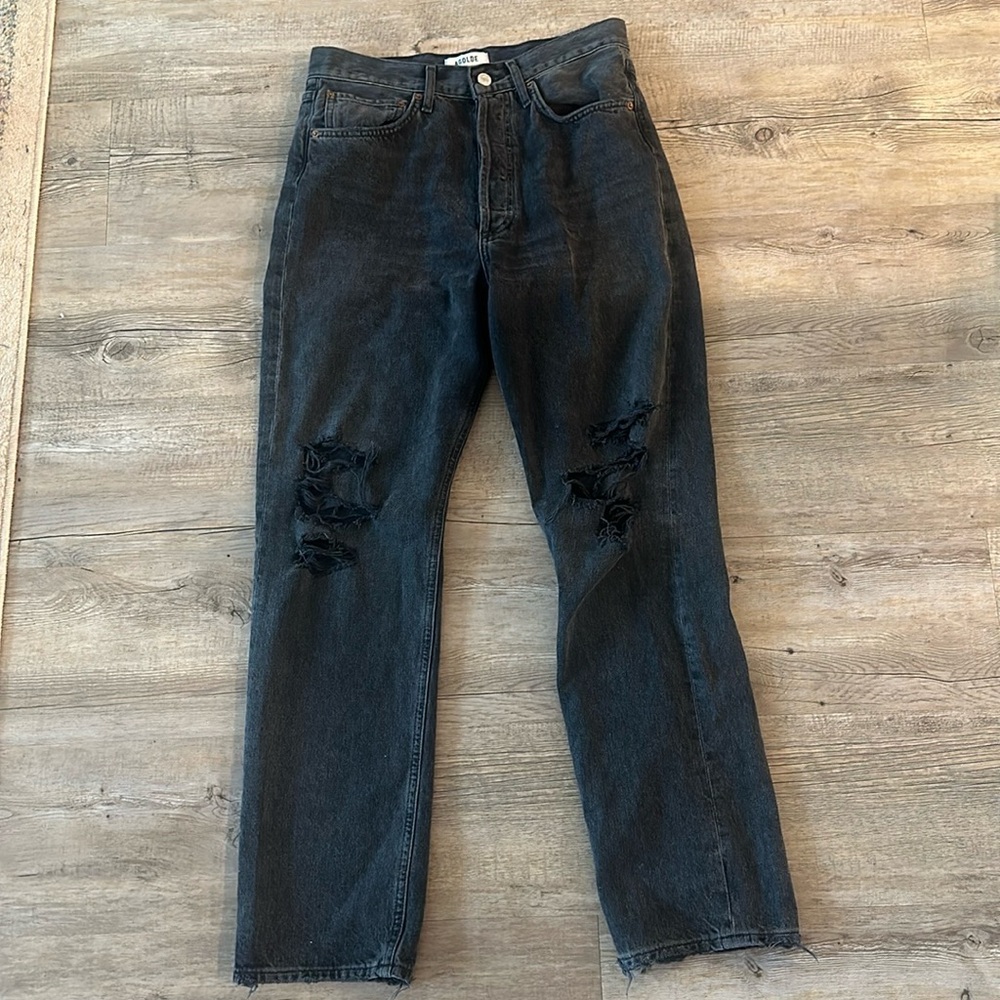 Agolde distressed black jeans